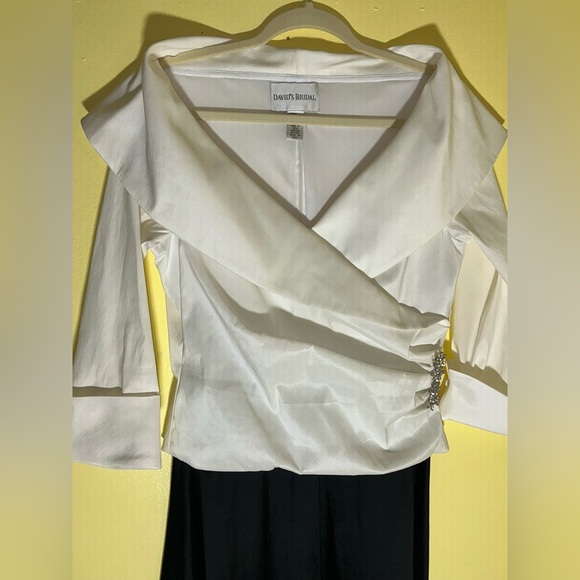 David’s Bridal Mother Of The Bride Dress Black & White Size 12 - Picture 6 of 12